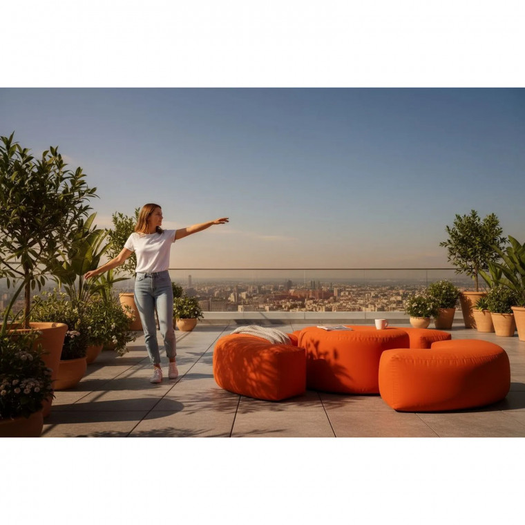 Комплект бескаркасных пуфов КОМБО