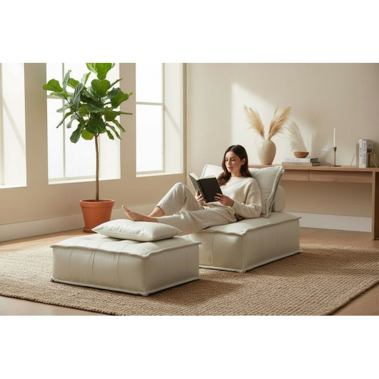 Бескаркасный диван-пуф ТОГА с оттоманкой