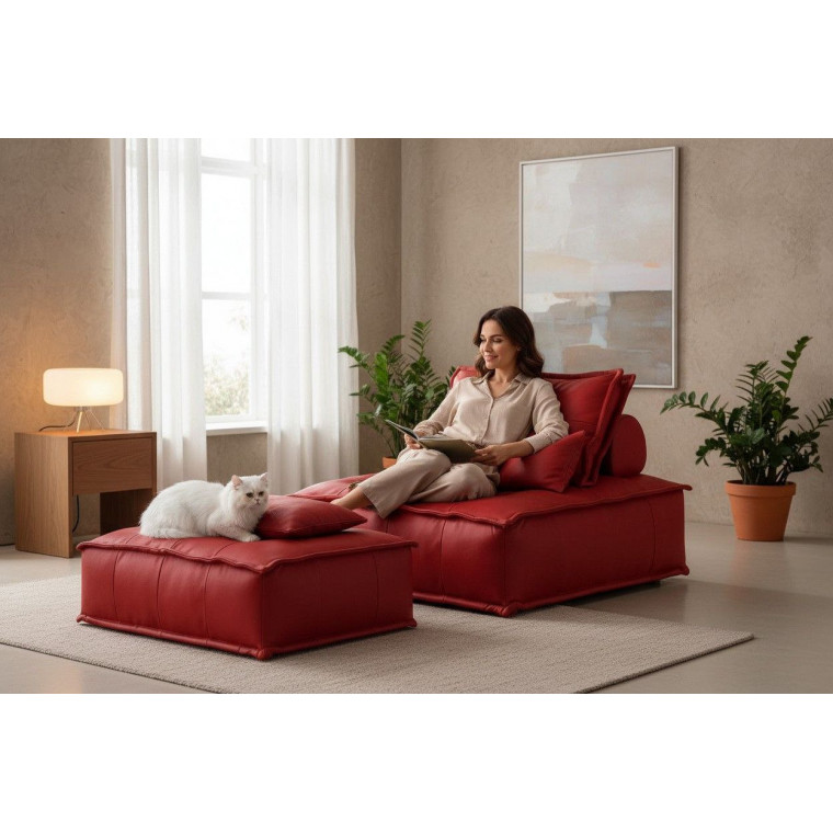 Бескаркасный диван-пуф ТОГА с оттоманкой