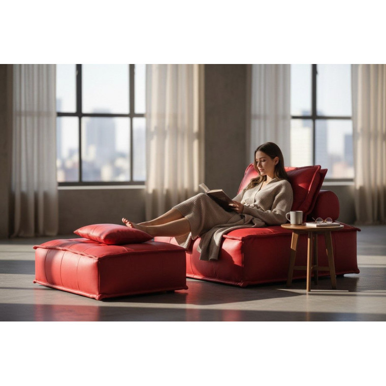 Бескаркасный диван-пуф ТОГА с оттоманкой