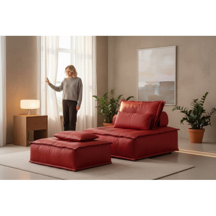 Бескаркасный диван-пуф ТОГА с оттоманкой