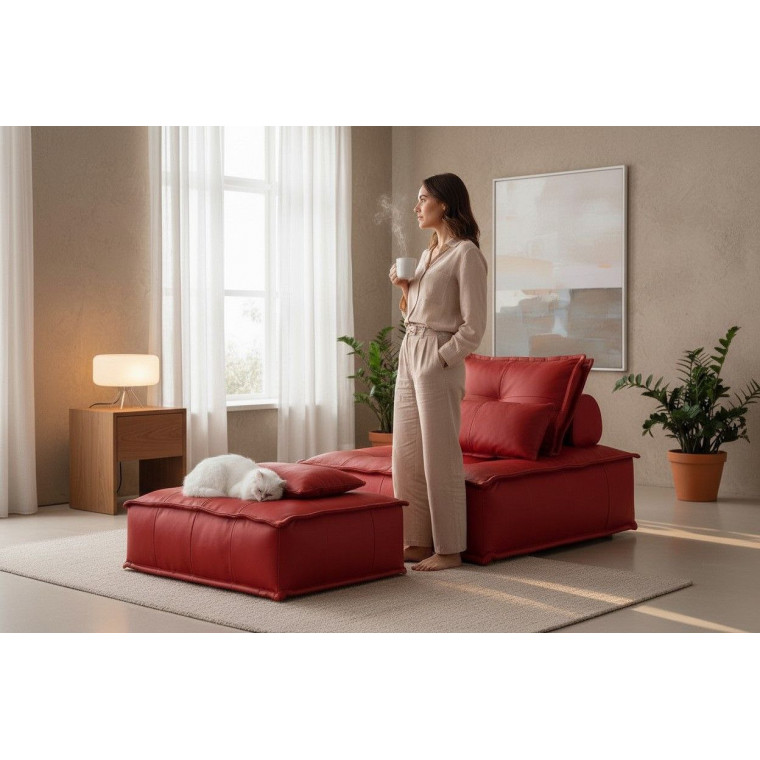 Бескаркасный диван-пуф ТОГА с оттоманкой