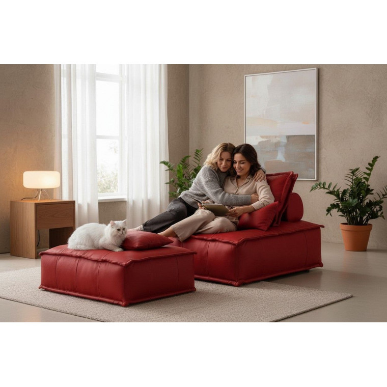 Бескаркасный диван-пуф ТОГА с оттоманкой