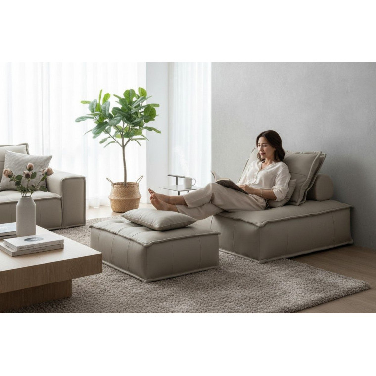 Бескаркасный диван-пуф ТОГА с оттоманкой