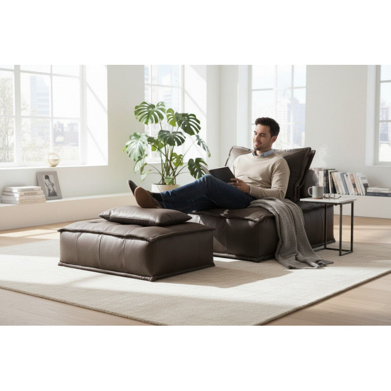 Бескаркасный диван-пуф ТОГА с оттоманкой