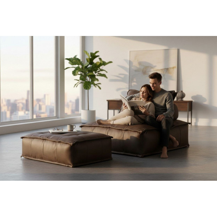 Бескаркасный диван-пуф ТОГА с оттоманкой