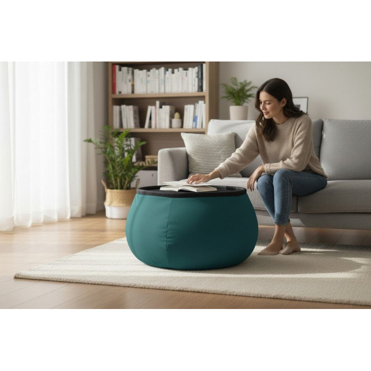 Бескаркасный пуф-столик ТОППЕР