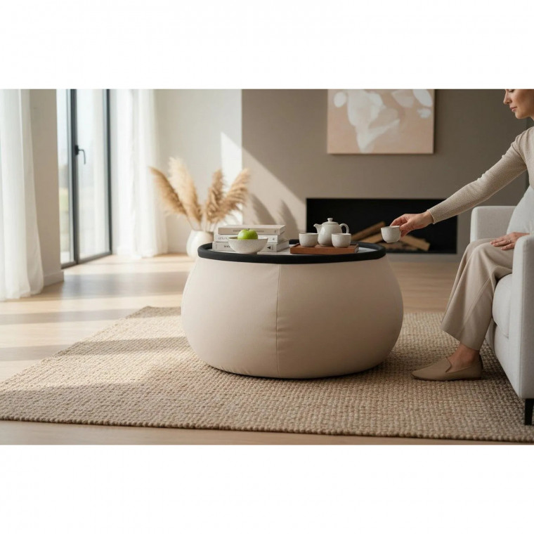 Бескаркасный пуф-столик ТОППЕР