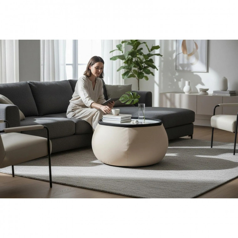 Бескаркасный пуф-столик ТОППЕР